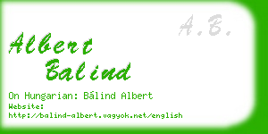 albert balind business card