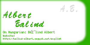 albert balind business card